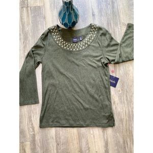 NWT Rafaella Olive Sweater. Size Medium.